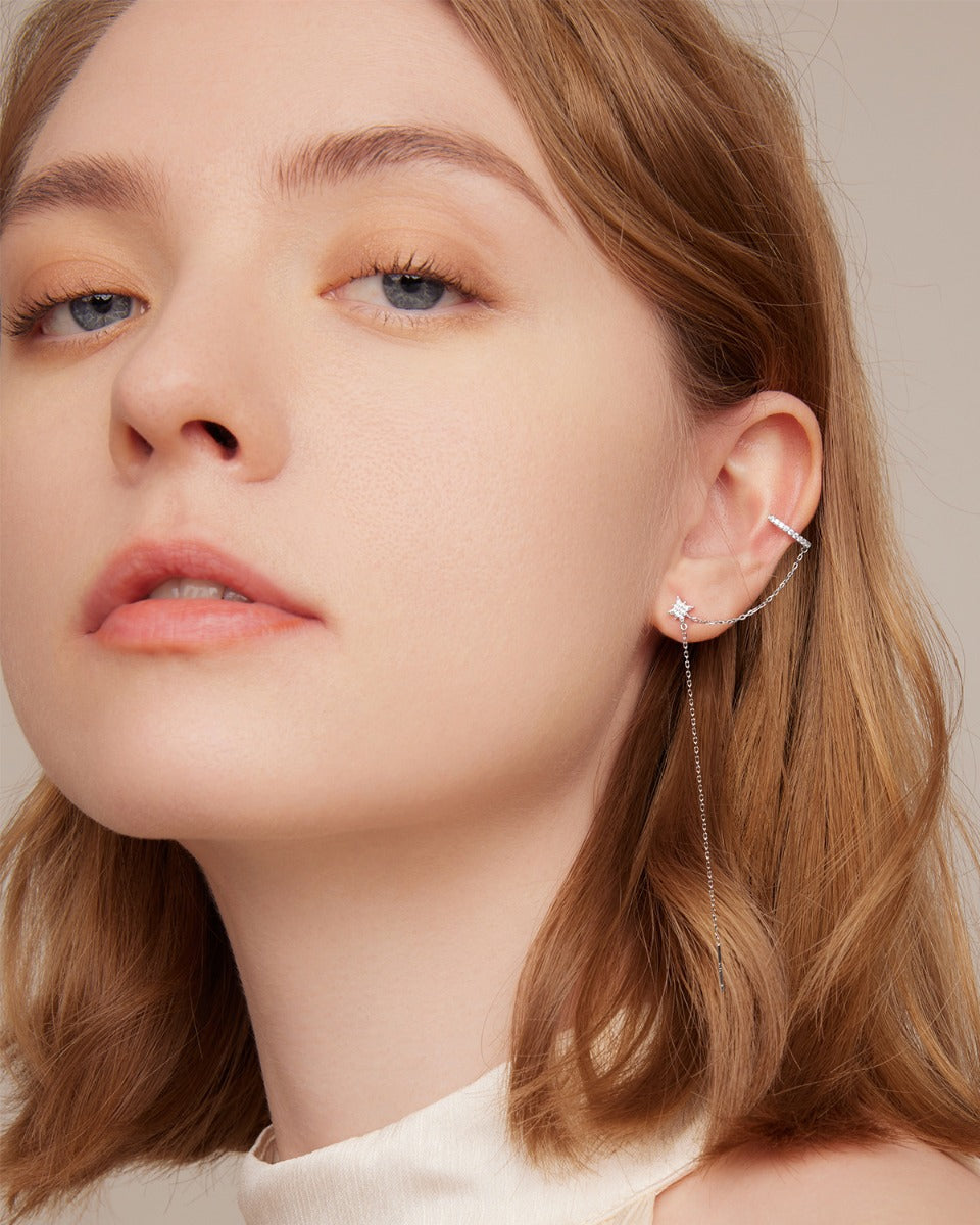 Cercei din Argint Simple Star Cuff