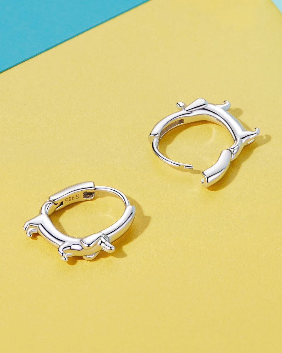 Cercei din Argint Dachshund Delight