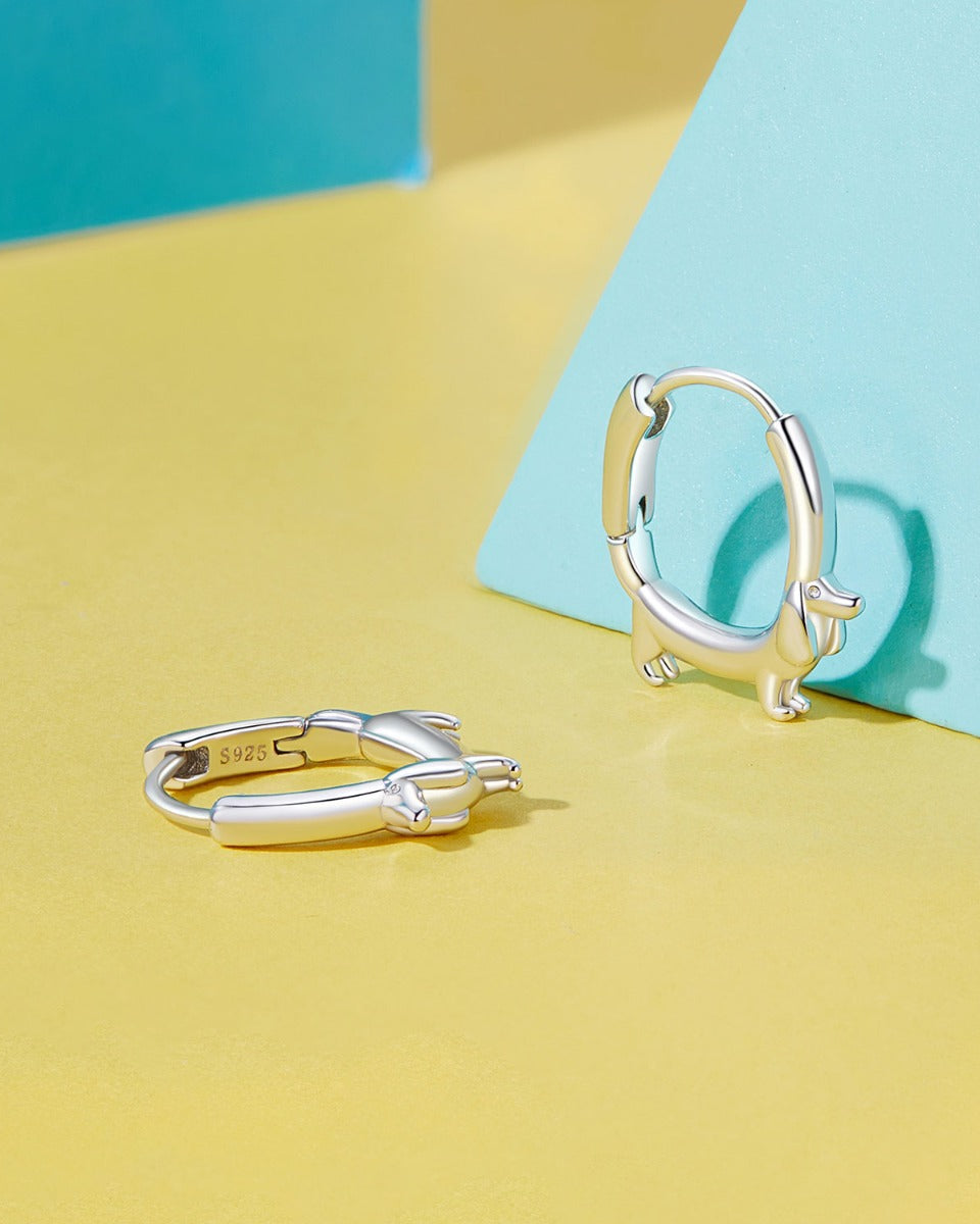 Cercei din Argint Dachshund Delight