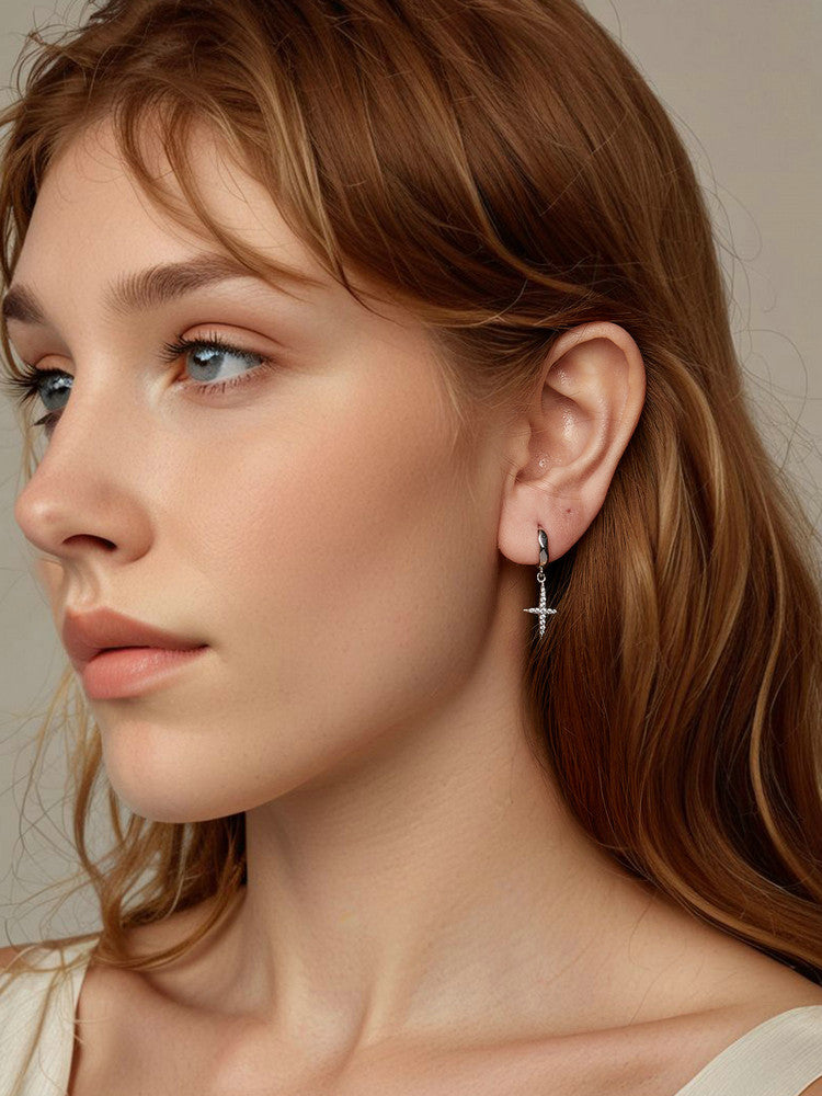 Cercei din Argint Celestial Cross