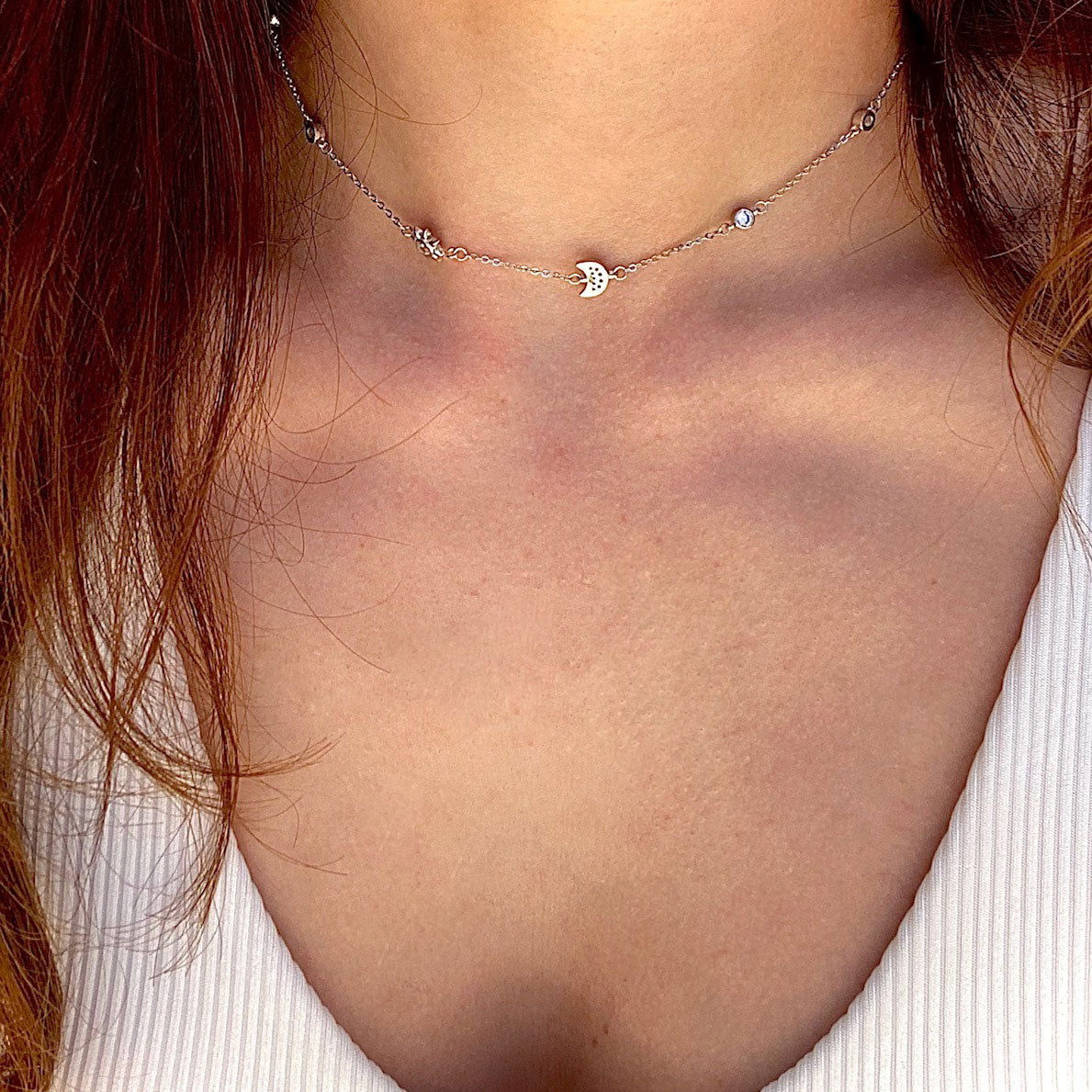 Pandantiv cu Lantisor din Argint Moon and Sun