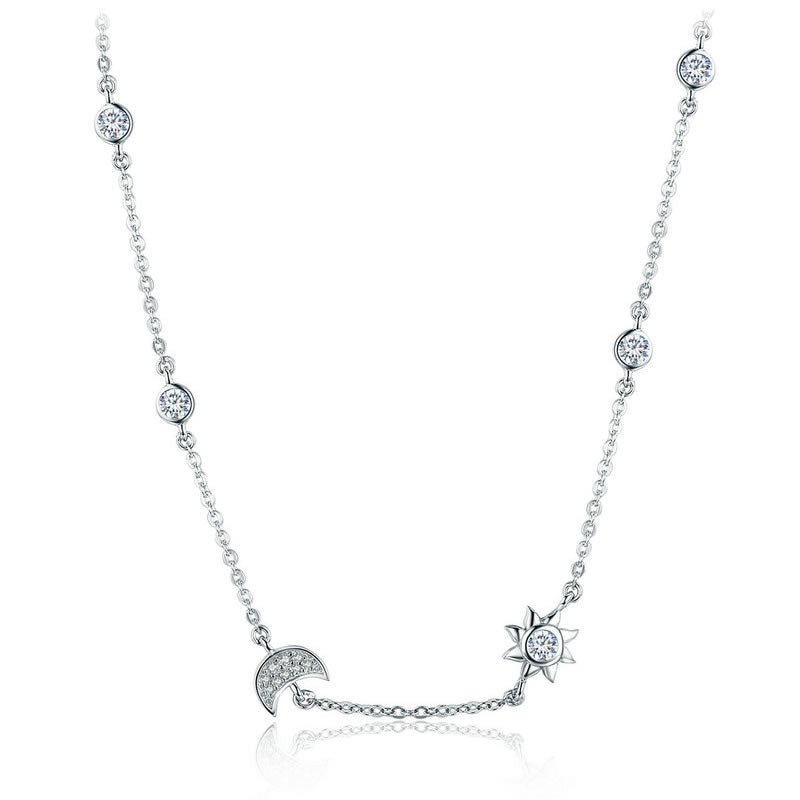 Pandantiv cu Lantisor din Argint Moon and Sun