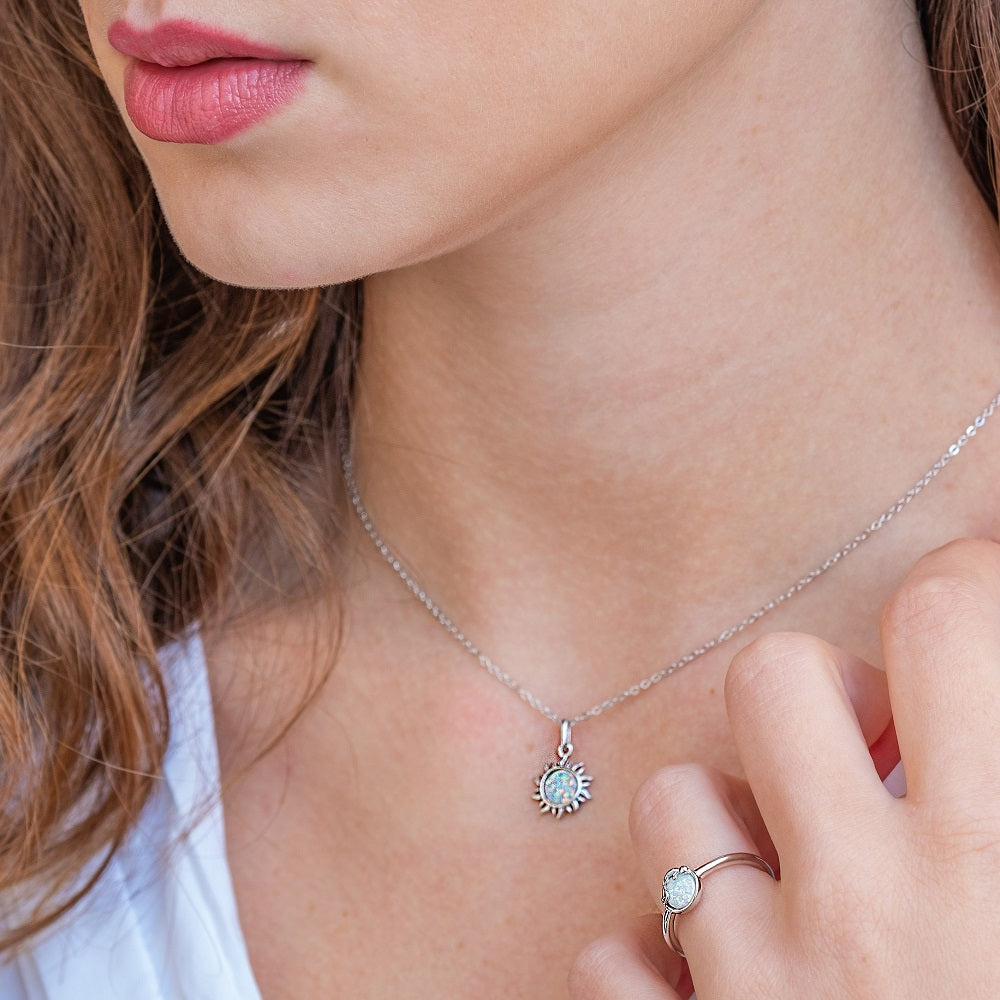 Pandantiv cu Lantisor din Argint The Sun