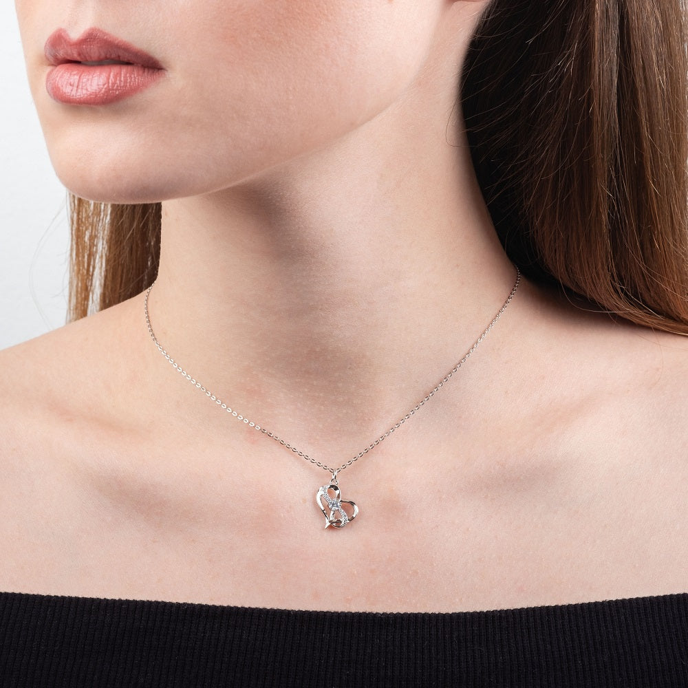 Pandantiv cu Lantisor din Argint Infinity Heart