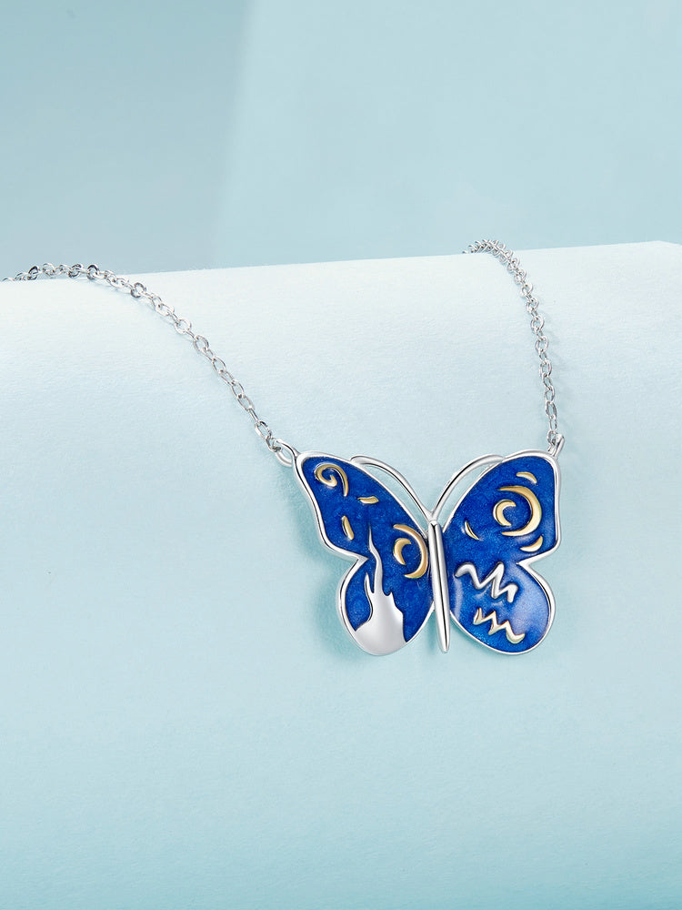 Colier din argint Starry Butterfly