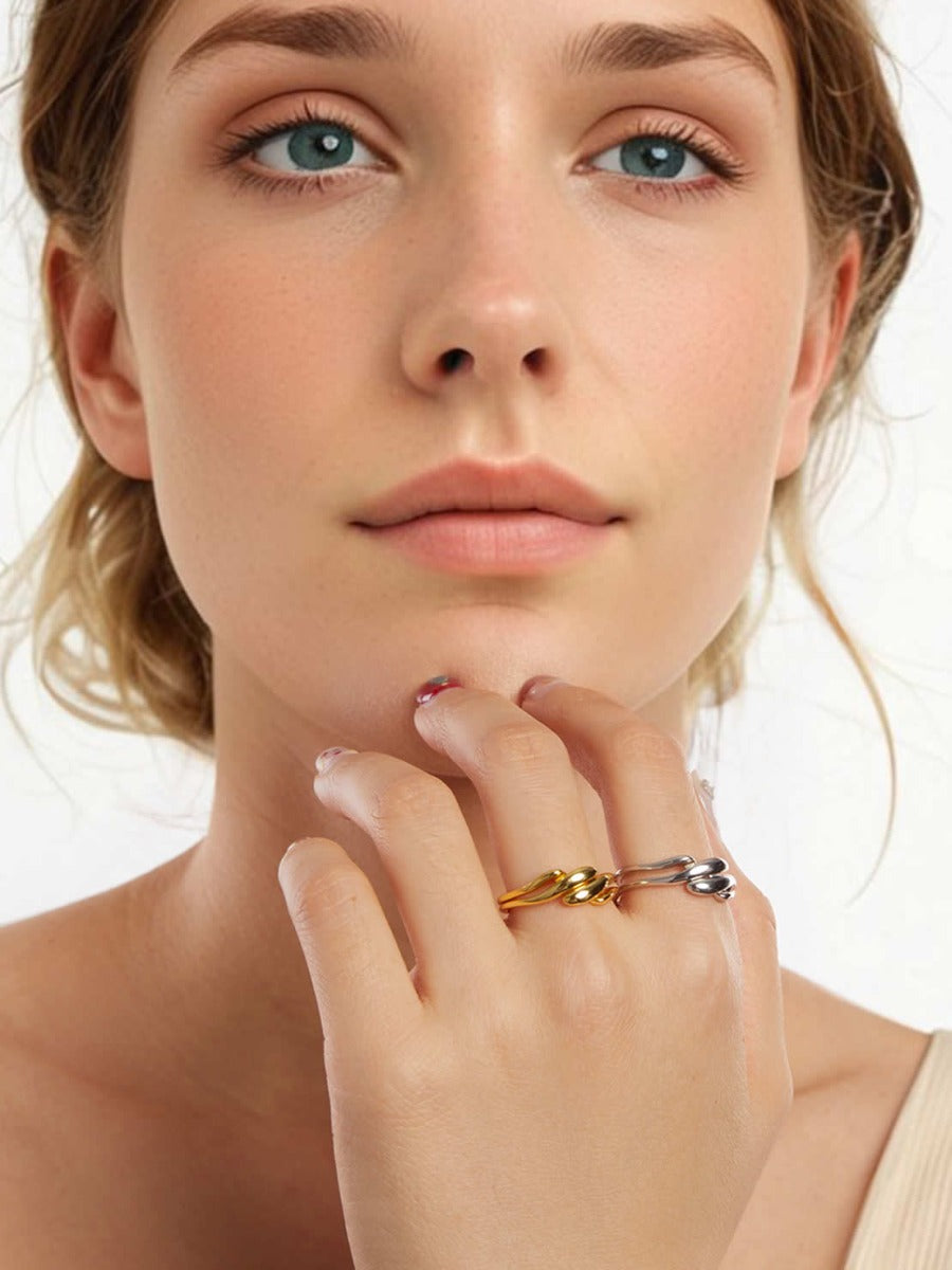 Inel din Argint Fluid Unity Gold