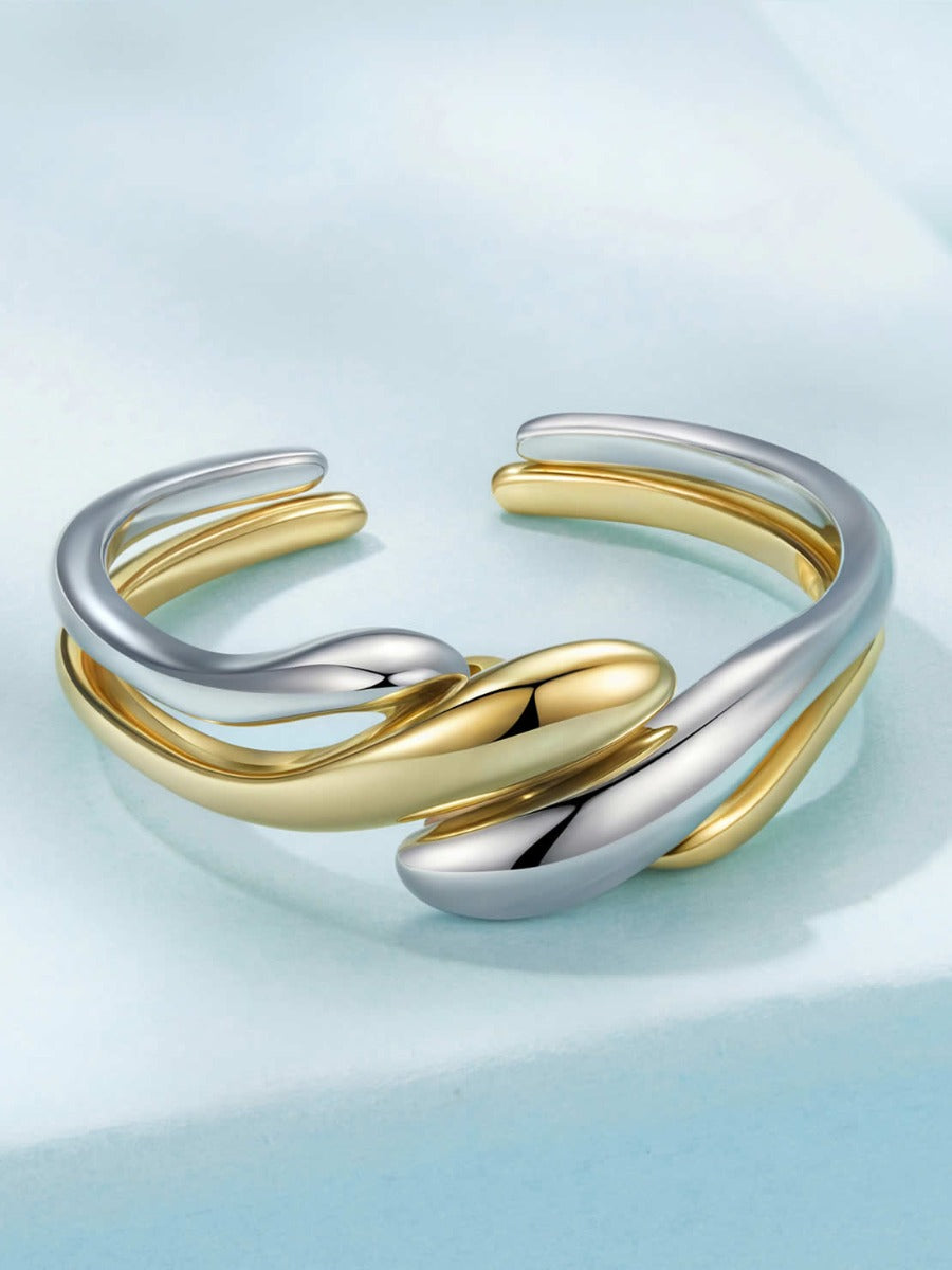 Inel din Argint Fluid Unity Gold & Silver