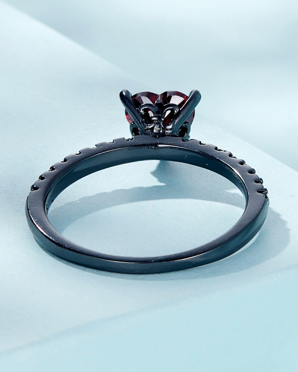 Inel din Argint Fantasy Red Heart