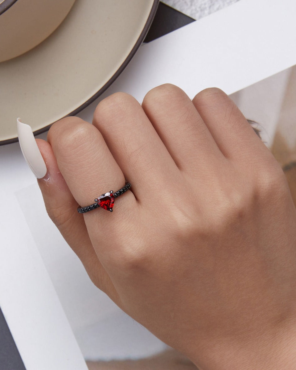 Inel din Argint Fantasy Red Heart