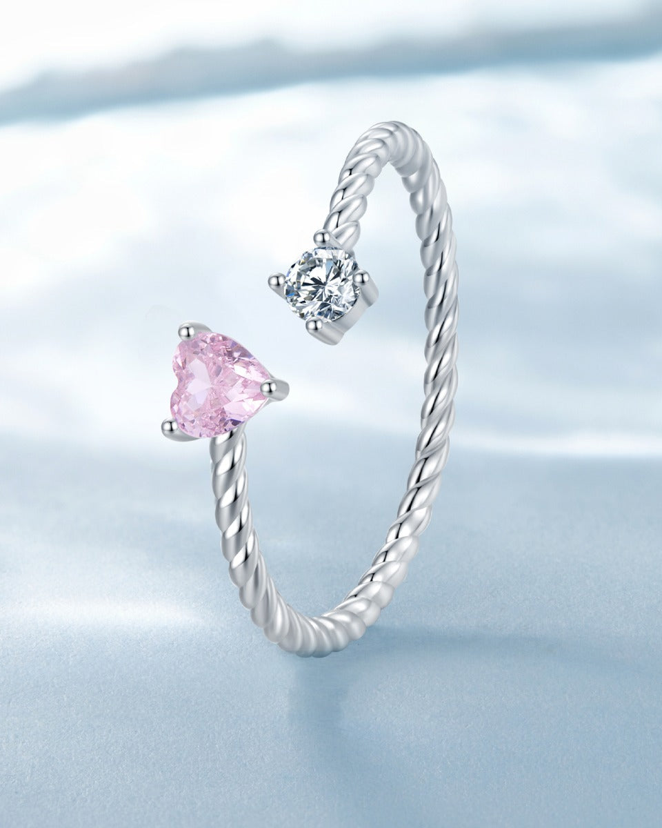 Inel din Argint Pink Twisted