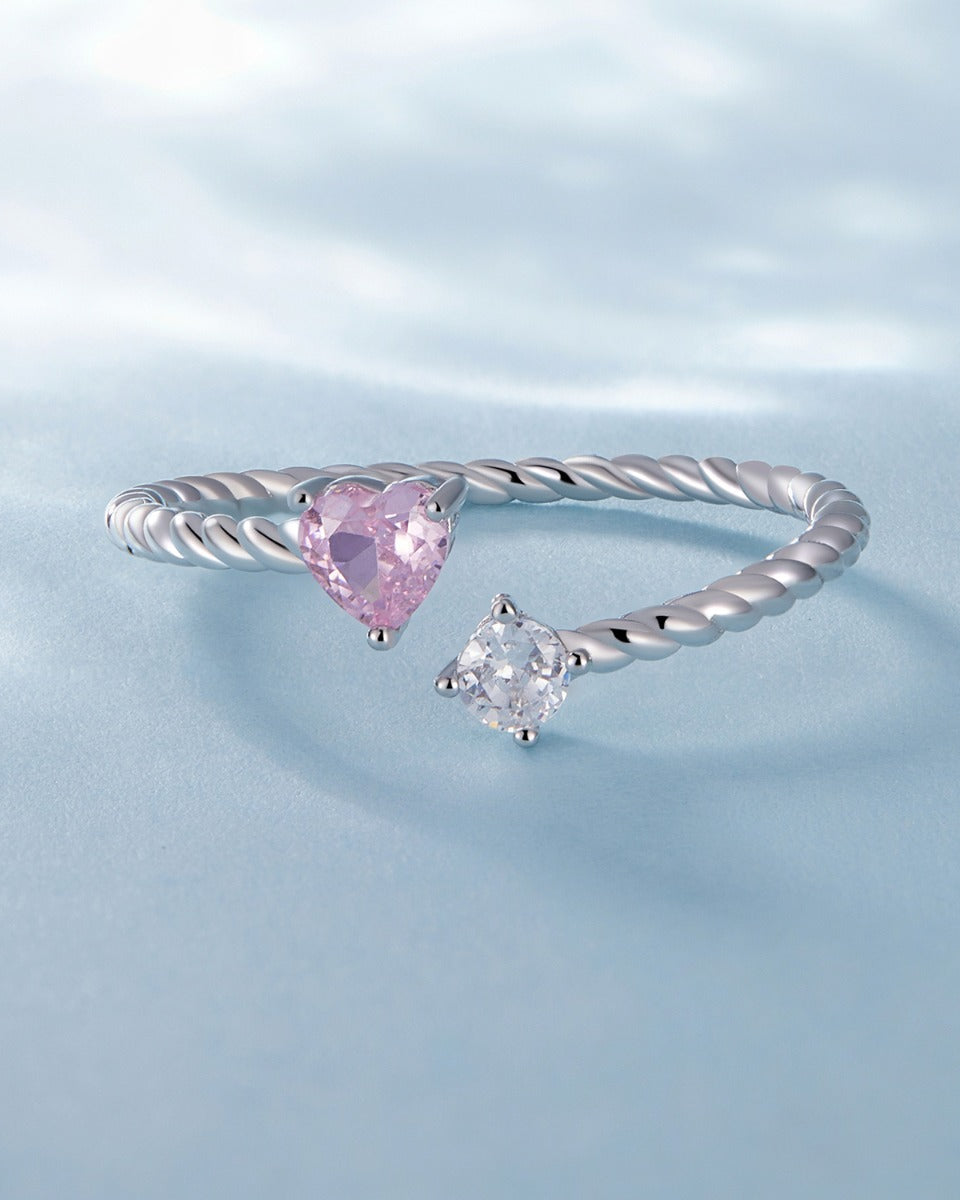 Inel din Argint Pink Twisted