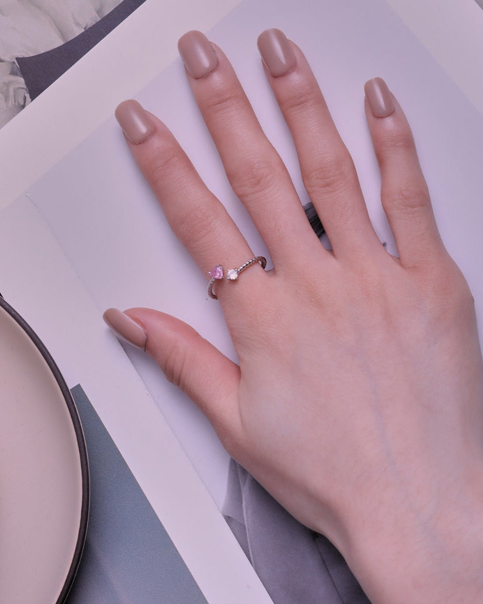 Inel din Argint Pink Twisted