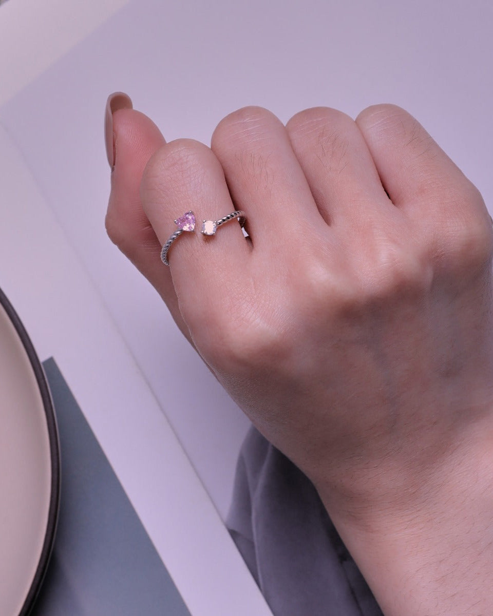 Inel din Argint Pink Twisted