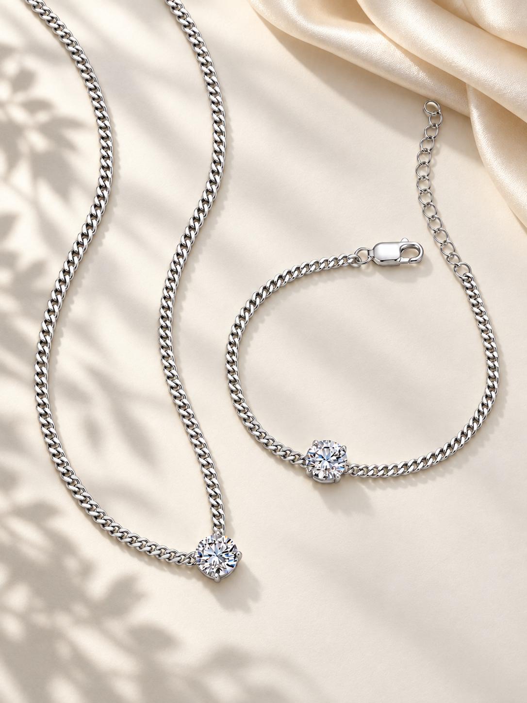 Set Solitaire Silver cu Moissanite 6A