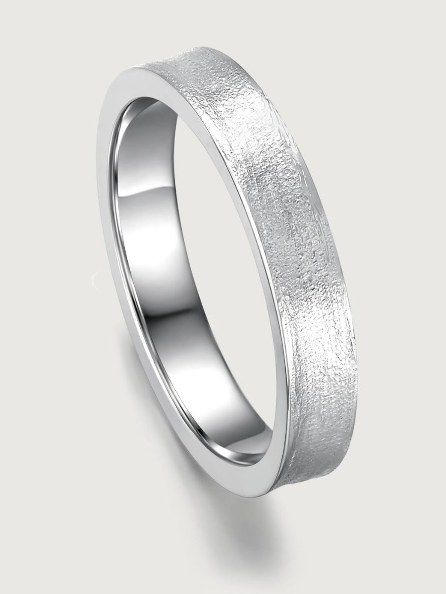 Verighetă aur 14K Elegant Simplicity finisaj mat texturat barbati