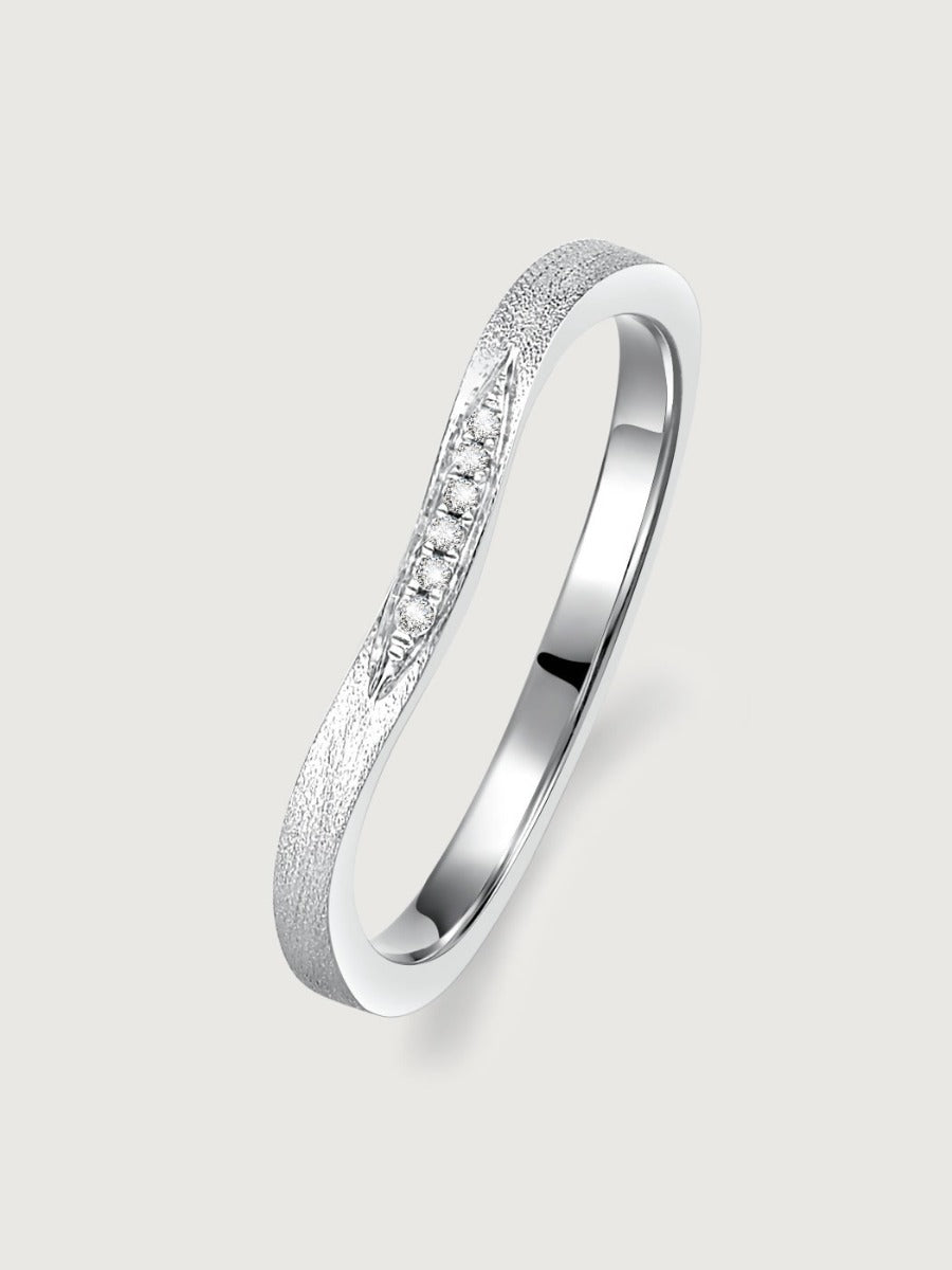 Verighetă aur 14K Harmony of Curves cu diamante model feminin