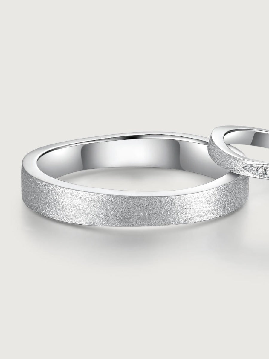 Verighete aur 14K Harmony of Curves detaliu finisaj texturat