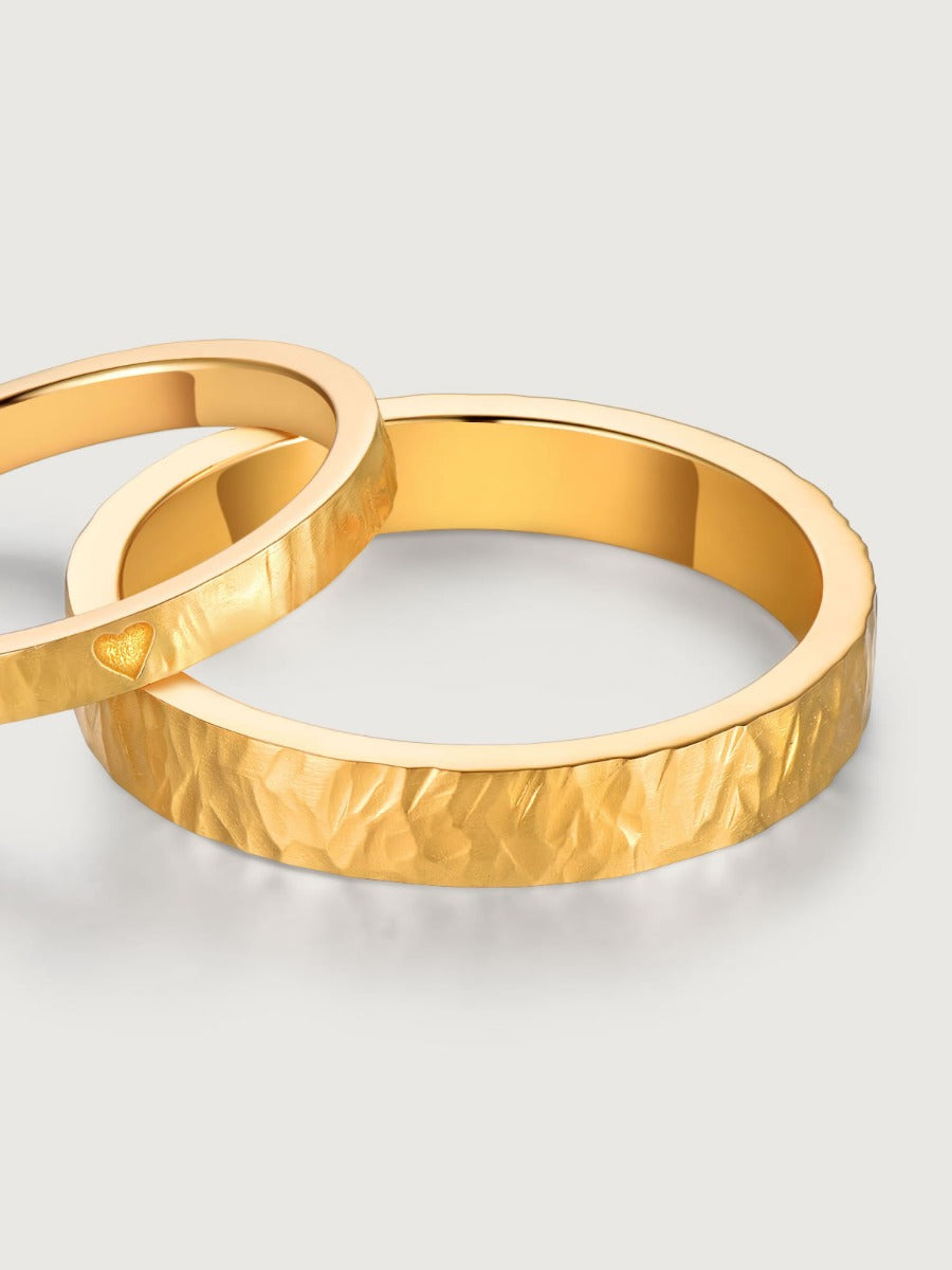 Verighete aur 14K Rhythm of Love design bătut manual