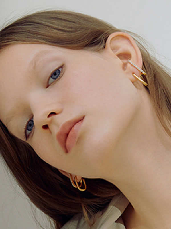 Cercei din Argint Gold Twist of Light