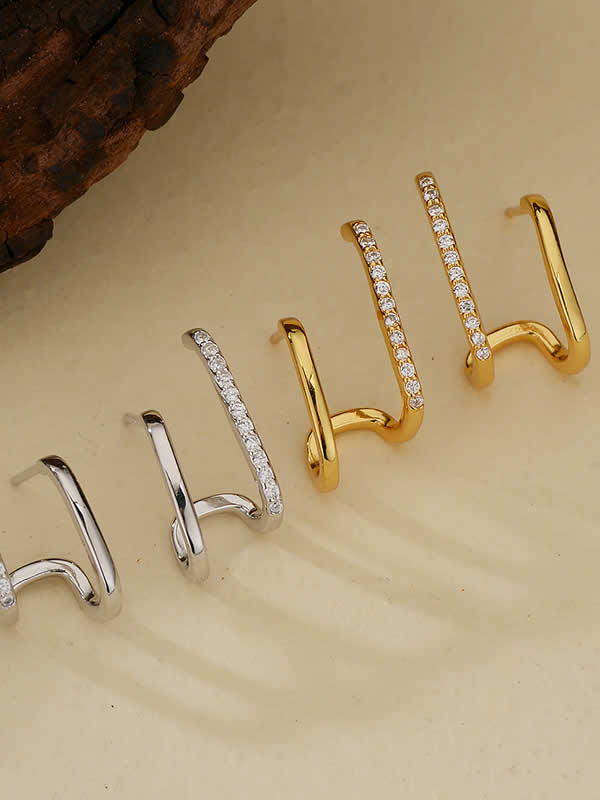 Cercei din Argint Gold Twist of Light