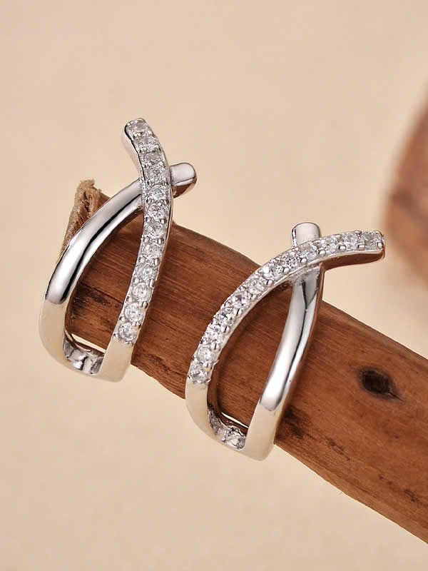 Cercei din Argint Silver Lustrous Arc