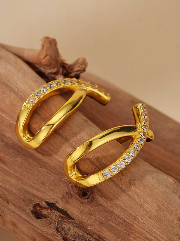 Cercei din Argint Gold Lustrous Arc