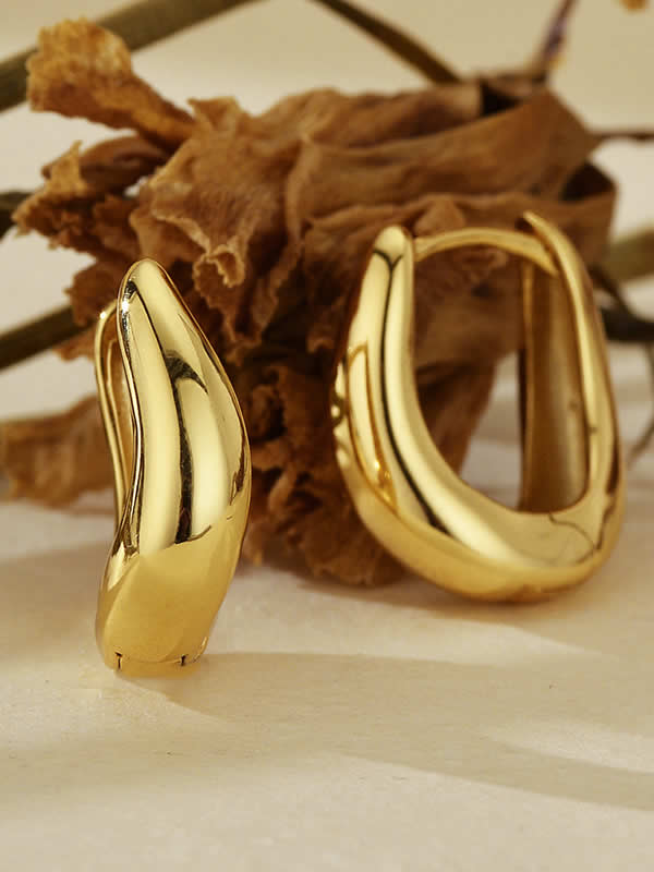 Cercei din Argint Gold Sculptural Aura