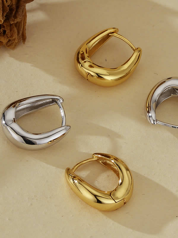 Cercei din Argint Gold Sculptural Aura