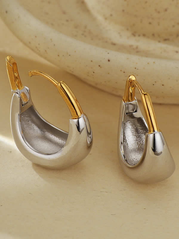 Cercei din Argint Sculpted Contrast