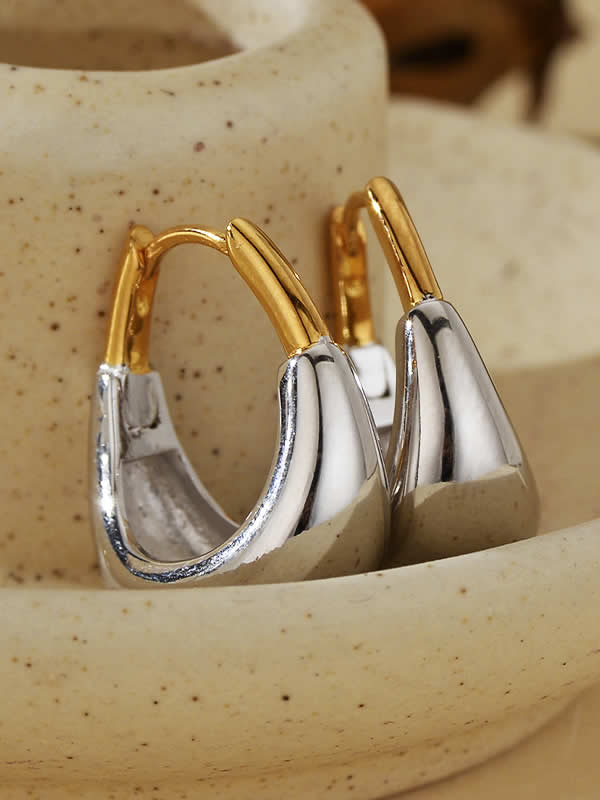 Cercei din Argint Sculpted Contrast