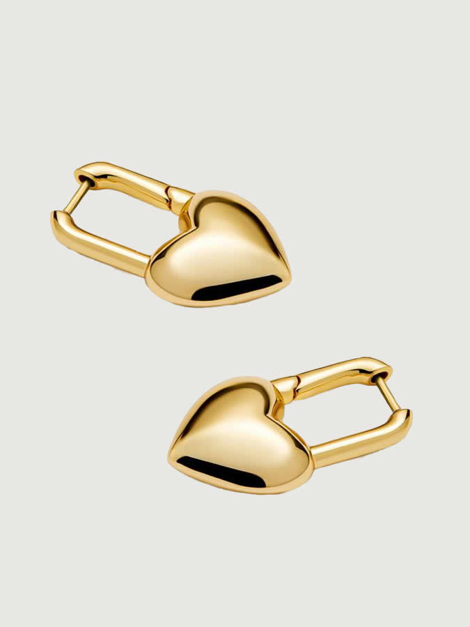 Cercei din Argint Gold Modern Love Hoops