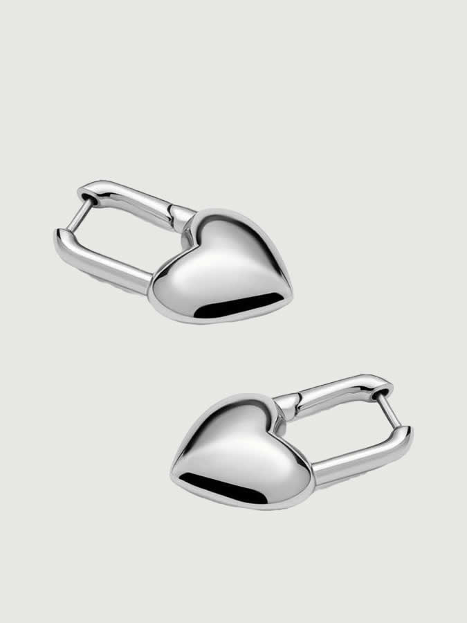 Cercei din Argint Silver Modern Love Hoops