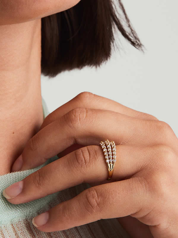 Inel din Argint Golden Cascade