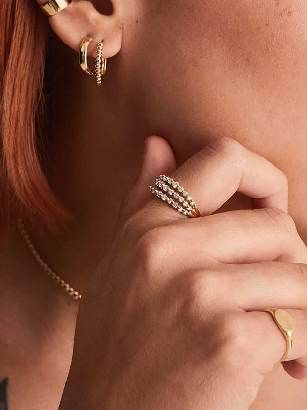 Inel din Argint Golden Cascade