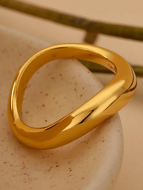 Inel din Argint Gold Melted Bold