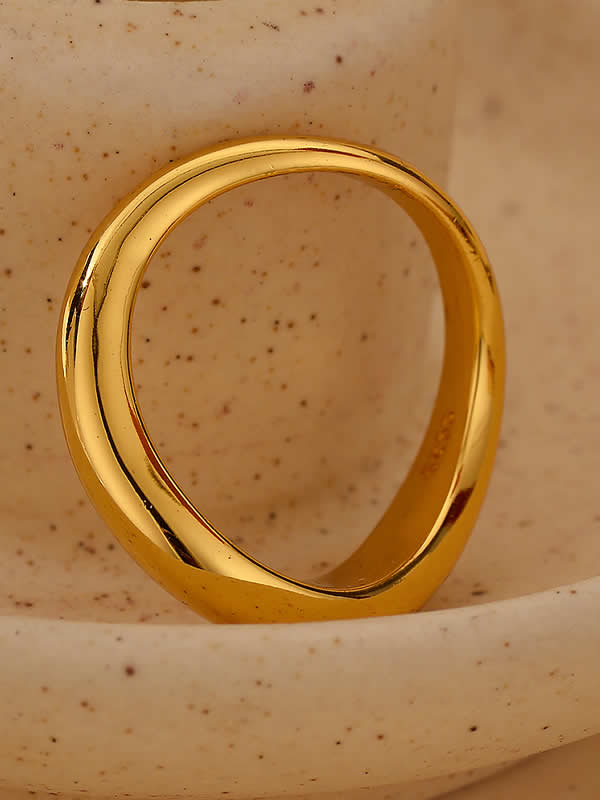 Inel din Argint Gold Melted Bold