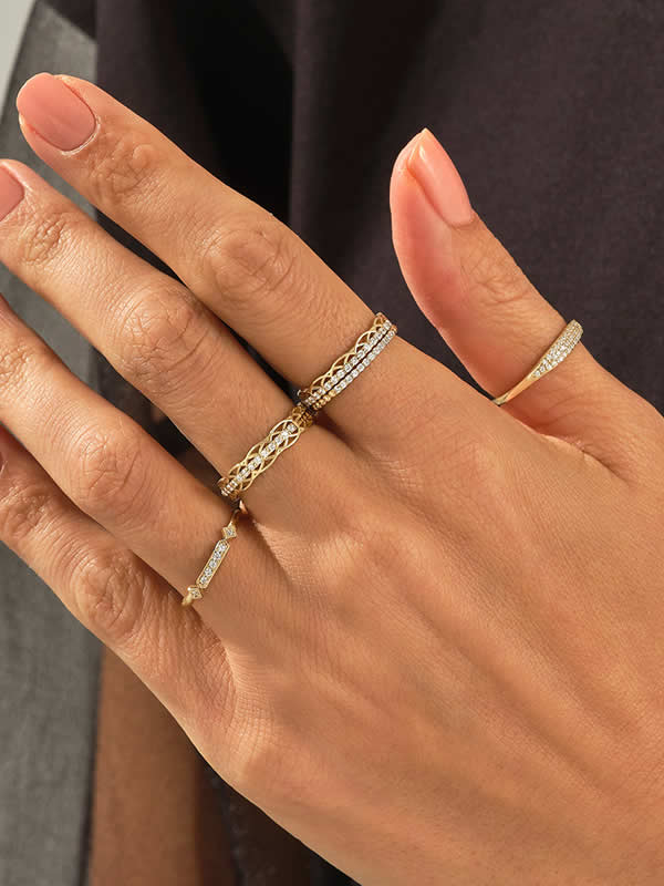 Inel din Argint Gold Lines of Light