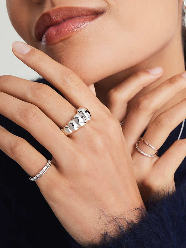 Inel din Argint Silver Sculpted Shine Band