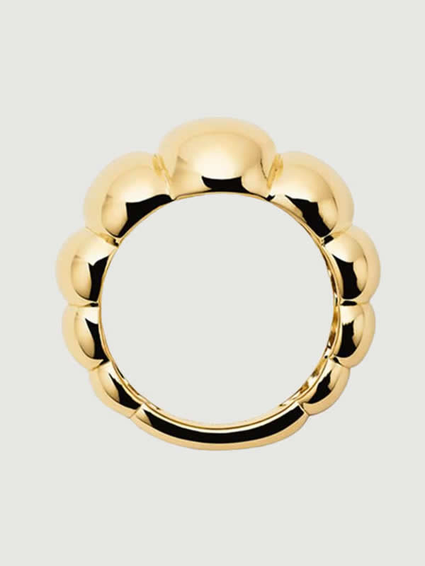 Inel din Argint Gold Sculpted Shine Band