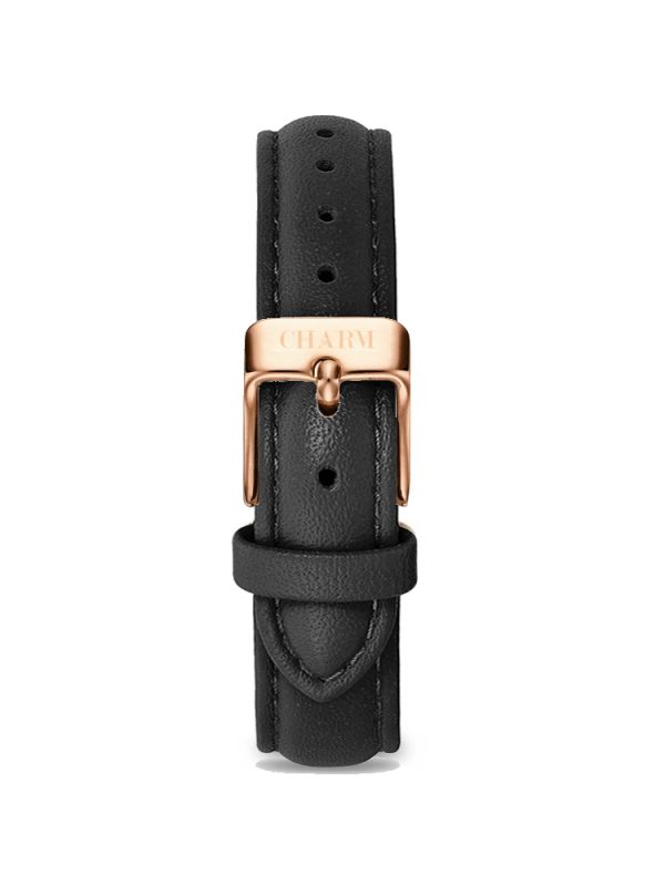Infinity - 18mm Natural Leather Black Rose Gold