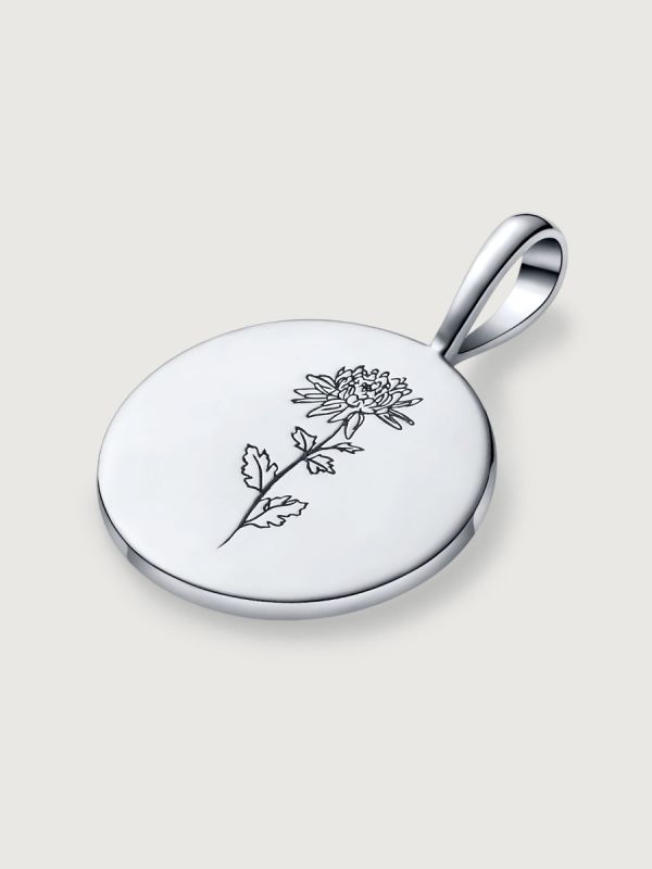 Pandantiv din Argint Birthflower Bloom Silver - November Chrysanthemum